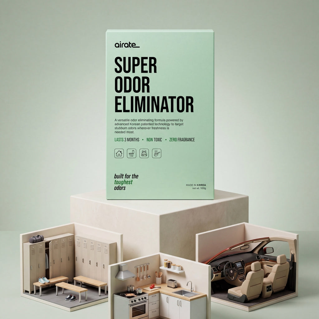 Airate Super Odor Eliminator – Powerful Long-Lasting Odor Removing Pouch for Rooms, Cars, Bathrooms, Closets & More